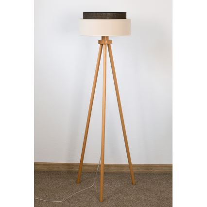 Brilagi - Lámpara de pie LED BOHO STYLE 1xE27/15W/230V crema/marrón