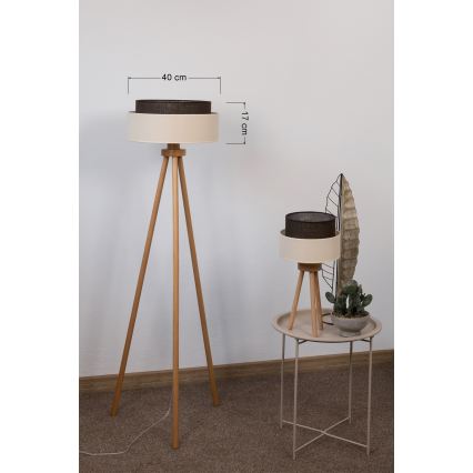 Brilagi - Lámpara de pie LED BOHO STYLE 1xE27/15W/230V crema/marrón