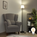 Brilagi - Lámpara de pie LED CERIA 1x E27/40W/230V, Ø 20,5 cm, blanco/negro