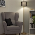 Brilagi - Lámpara de pie LED CERIA 1xE27/20W/230V diámetro 30 cm negro/dorado