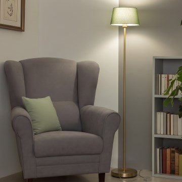 Brilagi - Lámpara de pie LED CERIA 1xE27/20W/230V Ø 25 cm verde/dorada