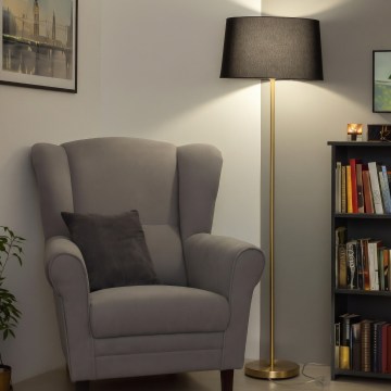 Brilagi - Lámpara de pie LED CERIA 1xE27/20W/230V Ø 45 cm negro/dorado