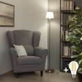 Brilagi - Lámpara de pie LED CERIA 1xE27/40W/230V diámetro 20,5 cm blanco/cromo mate