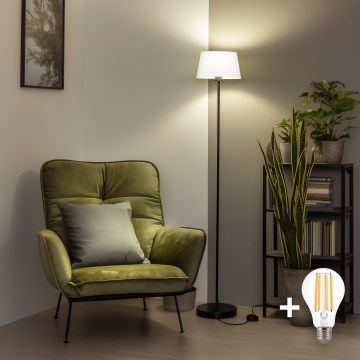 Brilagi - Lámpara de pie LED CERIA 1xE27/40W/230V diámetro 30 cm blanco/negro