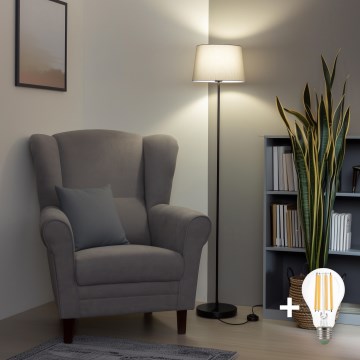 Brilagi - Lámpara de pie LED CERIA 1xE27/40W/230V diámetro 30 cm gris/negro