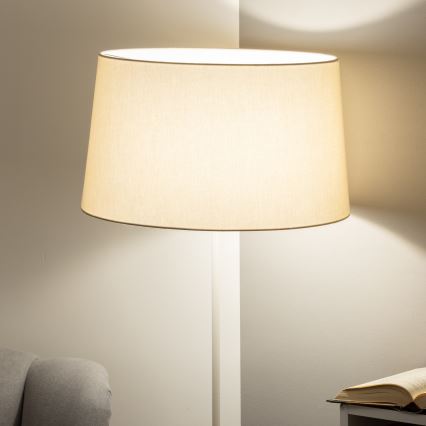 Brilagi - Lámpara de pie LED CERIA 1xE27/40W/230V, diámetro 45 cm, beige/blanco