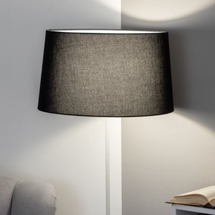 Brilagi - Lámpara de pie LED CERIA 1xE27/40W/230V diámetro 45 cm negro/blanco