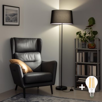 Brilagi - Lámpara de pie LED CERIA 1xE27/40W/230V pr. 45 cm negra