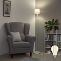Brilagi - Lámpara de pie LED CERIA 1xE27/40W/230V Ø 20,5 cm gris/blanco