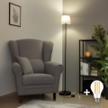 Brilagi - Lámpara de pie LED CERIA 1xE27/40W/230V Ø 20,5 cm gris/negro