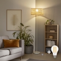 Brilagi - Lámpara de pie LED CERIA 1xE27/40W/230V Ø 25 cm bambú/blanco