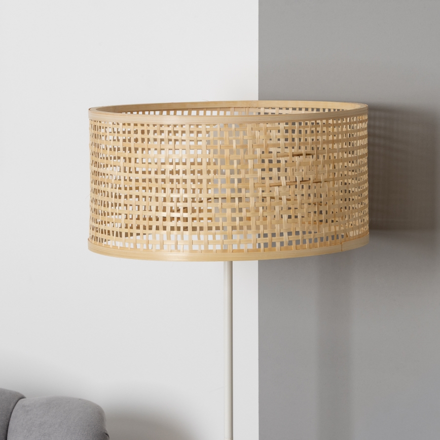 Brilagi - Lámpara de pie LED CERIA 1xE27/40W/230V Ø 25 cm bambú/blanco