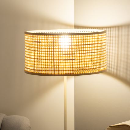 Brilagi - Lámpara de pie LED CERIA 1xE27/40W/230V Ø 25 cm bambú/blanco