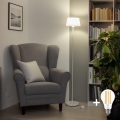 Brilagi - Lámpara de pie LED CERIA 1xE27/40W/230V Ø 25 cm blanca