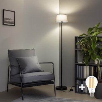 Brilagi - Lámpara de pie LED CERIA 1xE27/40W/230V Ø 25 cm gris/negro