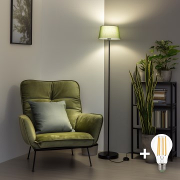 Brilagi - Lámpara de pie LED CERIA 1xE27/40W/230V Ø 25 cm verde/negro