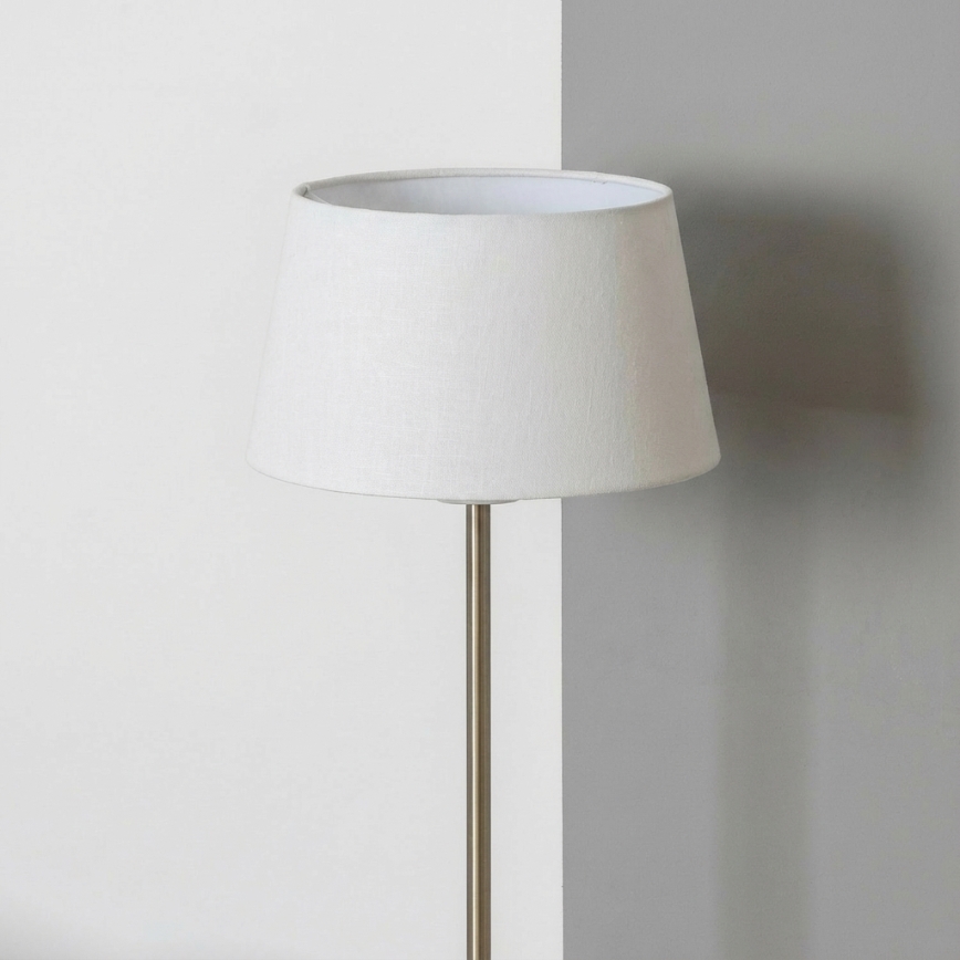 Brilagi - Lámpara de pie LED CERIA 1xE27/40W/230V Ø 30 cm blanca/cromo mate