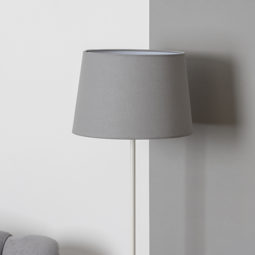 Brilagi - Lámpara de pie LED CERIA 1xE27/40W/230V Ø 30 cm gris/blanco