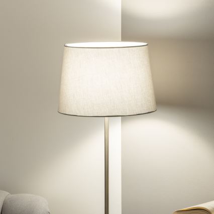 BRILAGI - Lámpara de pie LED CERIA 1xE27/40W/230V Ø 30 cm gris/cromo mate