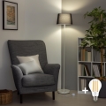 Brilagi - Lámpara de pie LED CERIA 1xE27/40W/230V Ø 30 cm negra/blanca