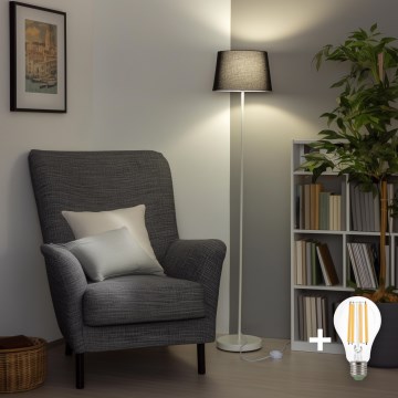 Brilagi - Lámpara de pie LED CERIA 1xE27/40W/230V Ø 30 cm negra/blanca