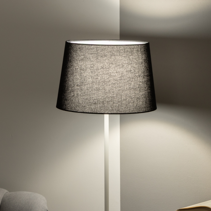 Brilagi - Lámpara de pie LED CERIA 1xE27/40W/230V Ø 30 cm negra/blanca