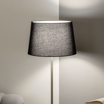 Brilagi - Lámpara de pie LED CERIA 1xE27/40W/230V Ø 30 cm negra/cromo mate