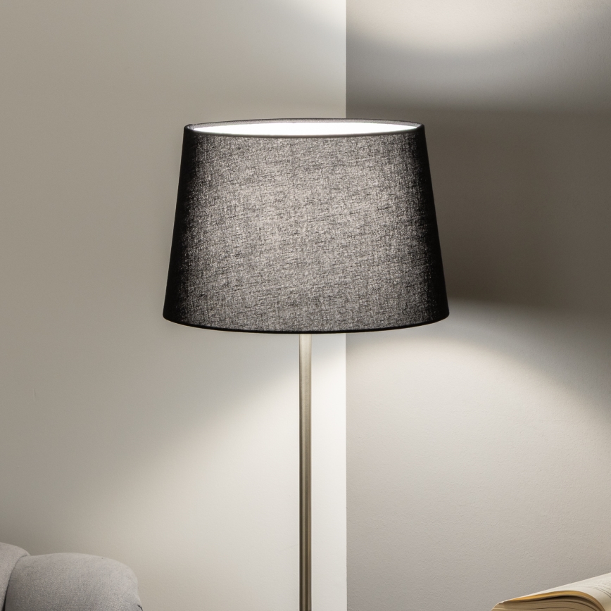 Brilagi - Lámpara de pie LED CERIA 1xE27/40W/230V Ø 30 cm negra/cromo mate