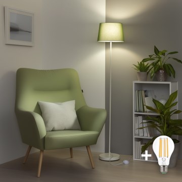 Brilagi - Lámpara de pie LED CERIA 1xE27/40W/230V Ø 30 cm verde/blanco