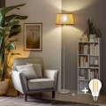 Brilagi - Lámpara de pie LED CERIA 1xE27/40W/230V Ø 35 cm beige/blanco