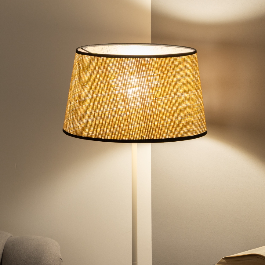 Brilagi - Lámpara de pie LED CERIA 1xE27/40W/230V Ø 35 cm beige/blanco