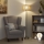 Brilagi - Lámpara de pie LED CERIA 1xE27/40W/230V Ø 35 cm beige/cromo mate