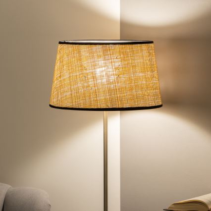 Brilagi - Lámpara de pie LED CERIA 1xE27/40W/230V Ø 35 cm beige/cromo mate