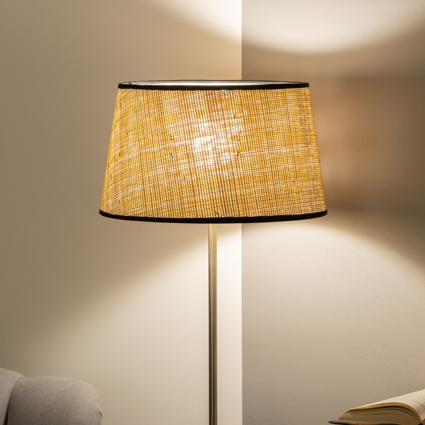 Brilagi - Lámpara de pie LED CERIA 1xE27/40W/230V Ø 35 cm beige/cromo mate
