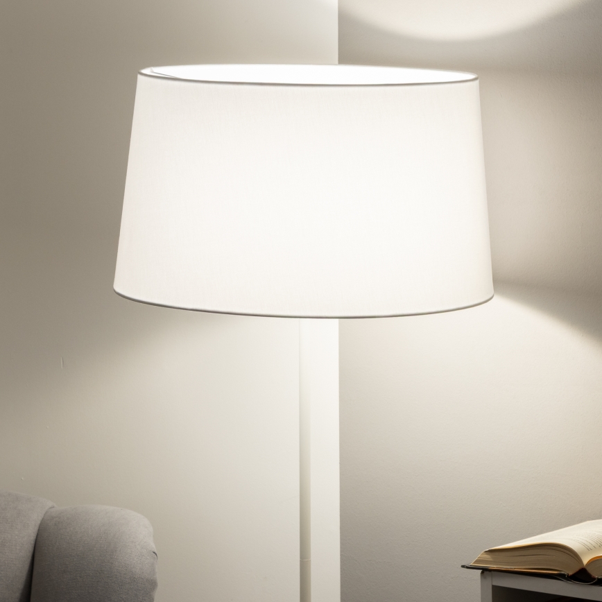 Brilagi - Lámpara de pie LED CERIA 1xE27/40W/230V Ø 45 cm blanca