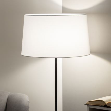 Brilagi - Lámpara de pie LED CERIA 1xE27/40W/230V Ø 45 cm blanco/negro