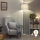 Brilagi - Lámpara de pie LED CERIA 1xE27/40W/230V Ø 45 cm gris/blanco
