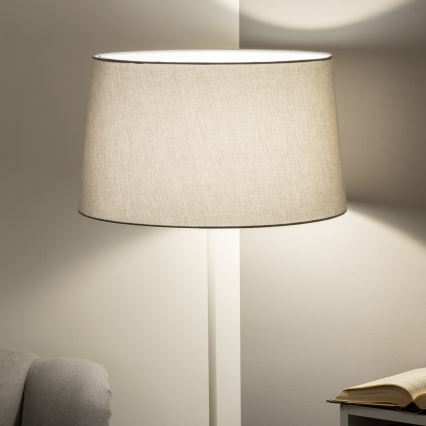 Brilagi - Lámpara de pie LED CERIA 1xE27/40W/230V Ø 45 cm gris/blanco