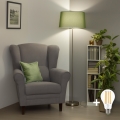 Brilagi - Lámpara de pie LED CERIA 1xE27/40W/230V Ø 45 cm verde/cromo mate