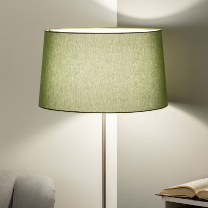 Brilagi - Lámpara de pie LED CERIA 1xE27/40W/230V Ø 45 cm verde/cromo mate