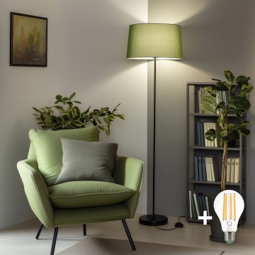 Brilagi - Lámpara de pie LED CERIA 1xE27/40W/230V Ø 45 cm verde/negro