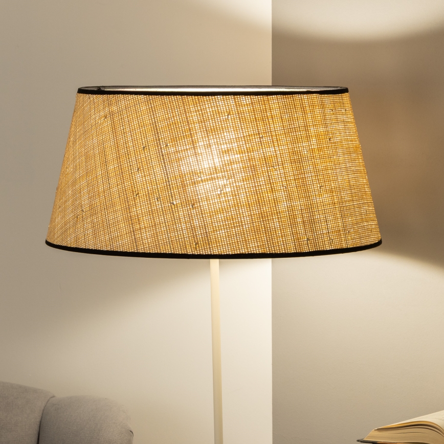 Brilagi - Lámpara de pie LED CERIA 1xE27/40W/230V Ø 50 cm beige/blanco