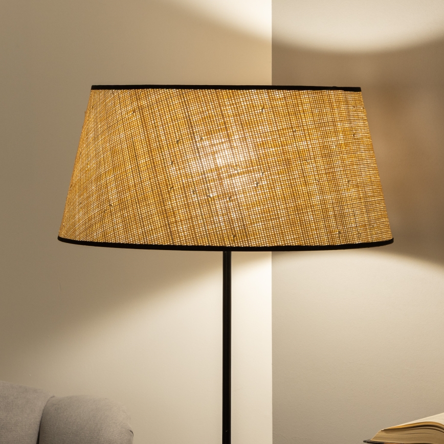 Brilagi - Lámpara de pie LED CERIA 1xE27/40W/230V Ø 50 cm beige/negro