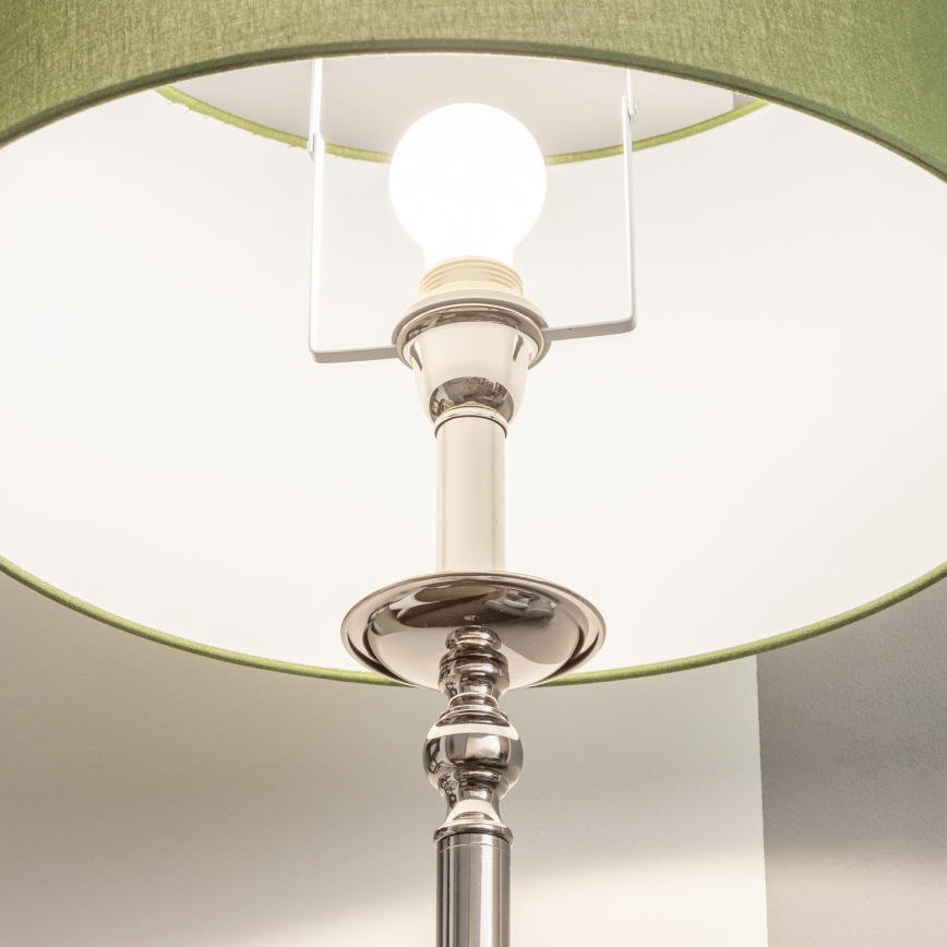 Brilagi - Lámpara de pie LED CERIA 1xE27/60W/230V diámetro 45 cm cromado brillante/verde