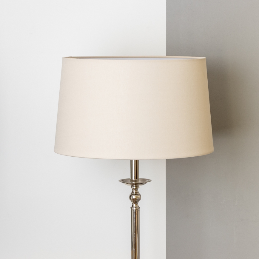 Brilagi - Lámpara de pie LED CERIA 1xE27/60W/230V Ø 45 cm cromo brillante/beige