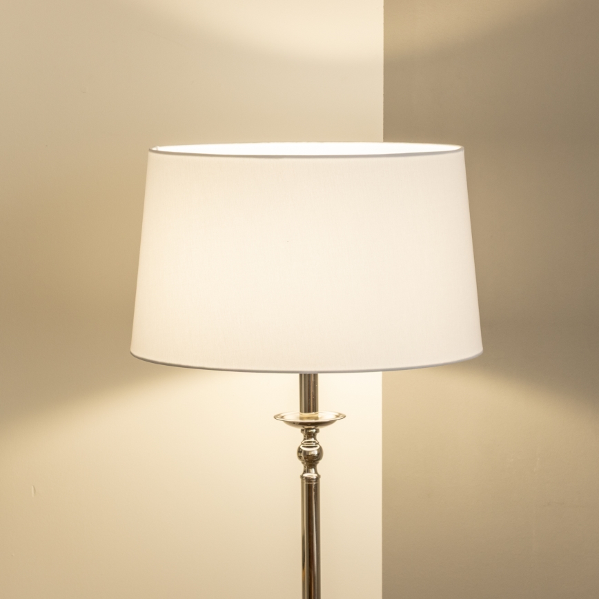 Brilagi - Lámpara de pie LED CERIA 1xE27/60W/230V Ø 45 cm cromo brillante/blanco