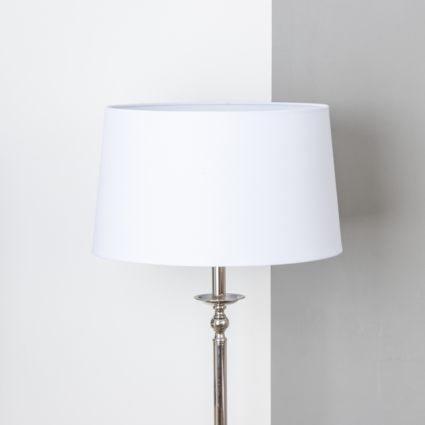 Brilagi - Lámpara de pie LED CERIA 1xE27/60W/230V Ø 45 cm cromo brillante/blanco
