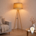 BRILAGI - Lámpara de pie LED CERIA 1xE27/60W/230V Ø 50 cm beige