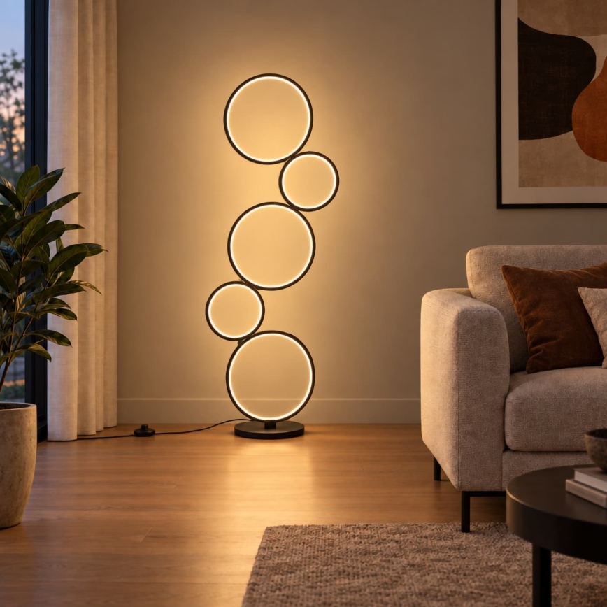 BRILAGI - Lámpara de pie LED ECHO LED/36W/230V 4000K 110 cm negra