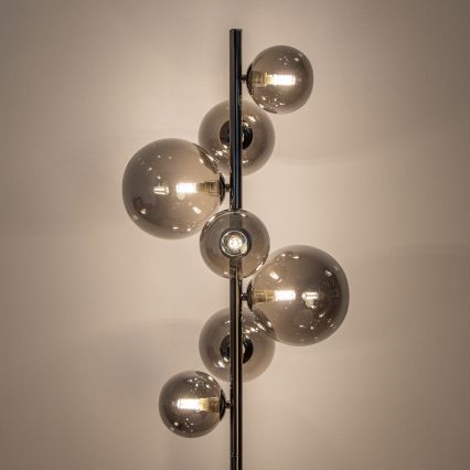 BRILAGI - Lámpara de pie LED MILLA 7xG9/3W/230V negro cromado/ahumado